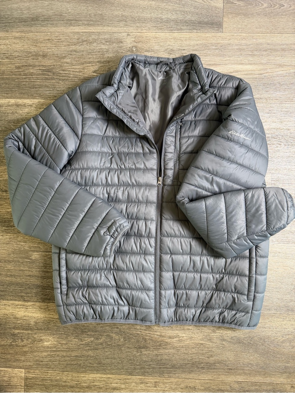 Eddie Bauer Men's Gray Quilted Puffer Jacket